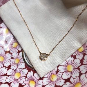 J Crew Circle Pave Necklace